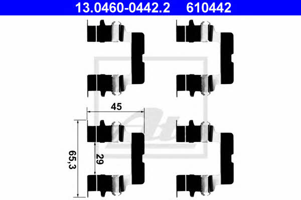 Ate 13.0460-0442.2 Mounting kit brake pads 13046004422