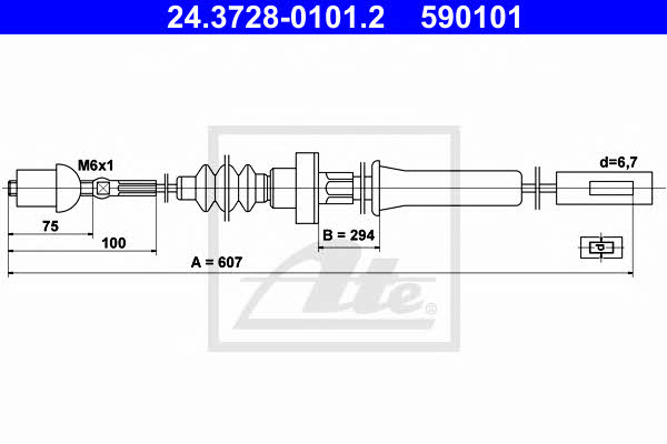 Ate 24.3728-0101.2 Clutch cable 24372801012