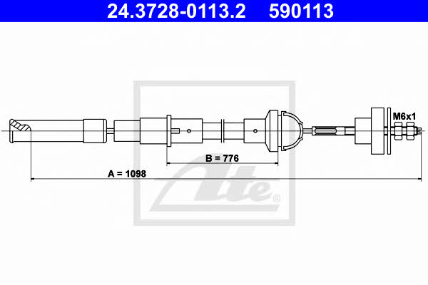 Ate 24.3728-0113.2 Clutch cable 24372801132