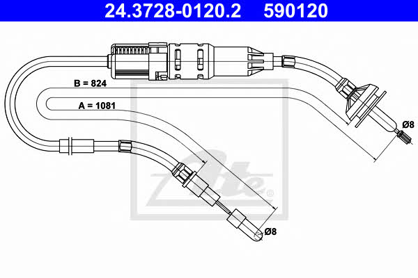 Ate 24.3728-0120.2 Clutch cable 24372801202