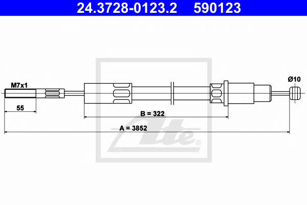 Ate 24.3728-0123.2 Clutch cable 24372801232