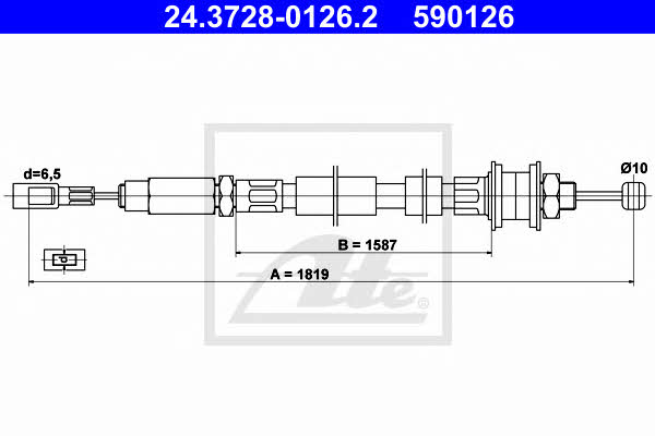 Ate 24.3728-0126.2 Clutch cable 24372801262