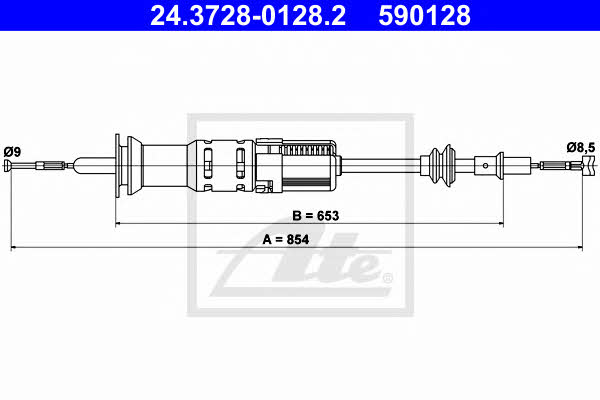 Ate 24.3728-0128.2 Clutch cable 24372801282