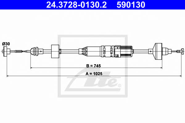 Ate 24.3728-0130.2 Clutch cable 24372801302