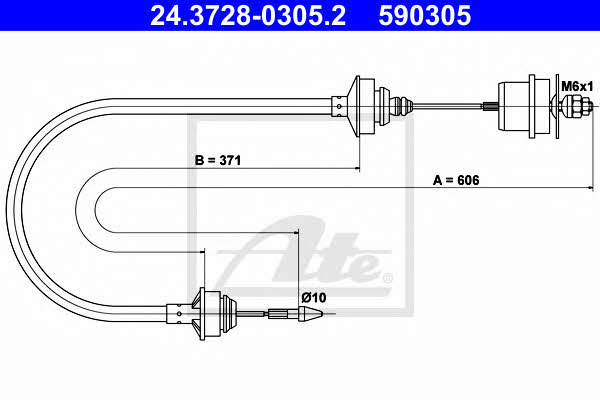 Ate 24.3728-0305.2 Clutch cable 24372803052