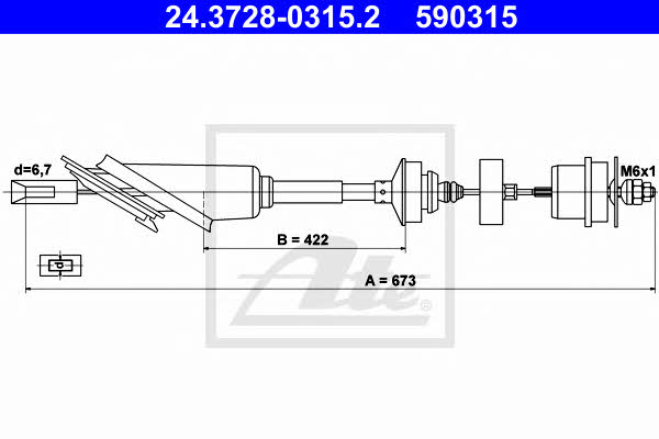 Ate 24.3728-0315.2 Clutch cable 24372803152