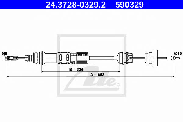 Ate 24.3728-0329.2 Clutch cable 24372803292