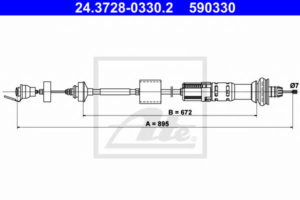 Ate 24.3728-0330.2 Clutch cable 24372803302