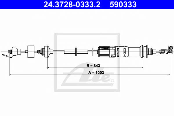 Ate 24.3728-0333.2 Clutch cable 24372803332