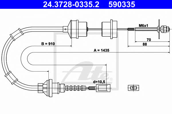 Ate 24.3728-0335.2 Clutch cable 24372803352