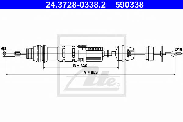 Ate 24.3728-0338.2 Clutch cable 24372803382