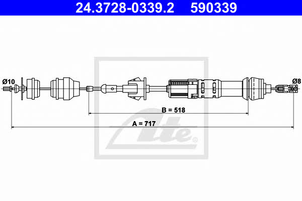 Ate 24.3728-0339.2 Clutch cable 24372803392