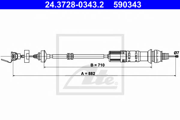 Ate 24.3728-0343.2 Clutch cable 24372803432