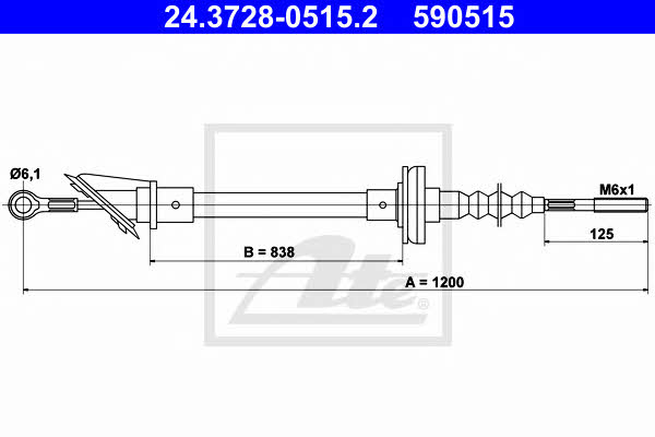 Ate 24.3728-0515.2 Clutch cable 24372805152