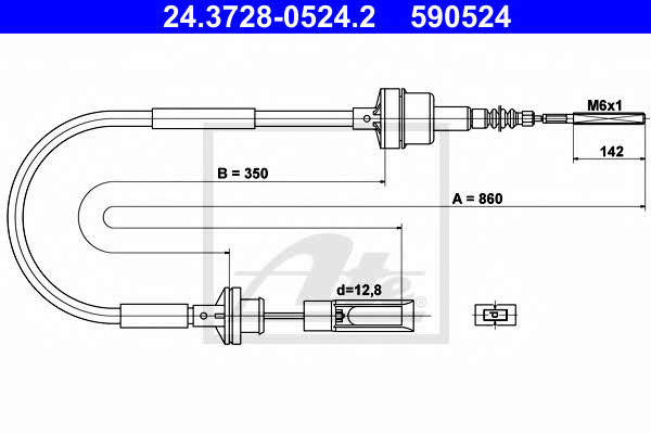 Ate 24.3728-0524.2 Clutch cable 24372805242