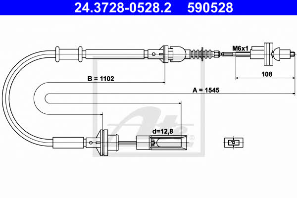 Ate 24.3728-0528.2 Clutch cable 24372805282