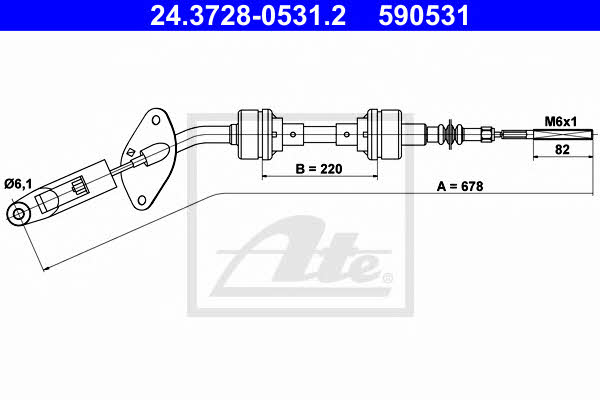 Ate 24.3728-0531.2 Clutch cable 24372805312