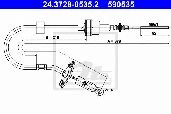 Ate 24.3728-0535.2 Clutch cable 24372805352