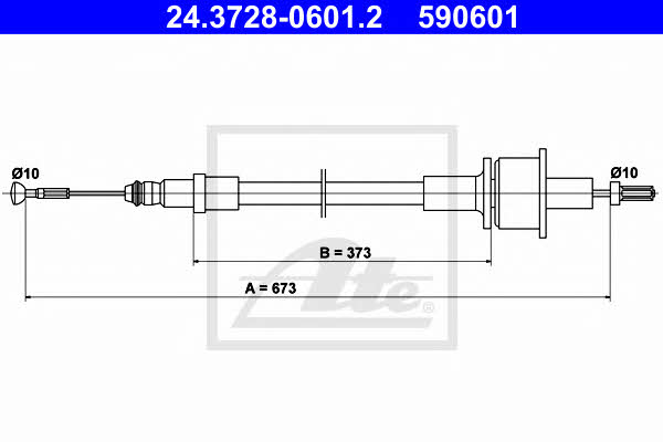 Ate 24.3728-0601.2 Clutch cable 24372806012