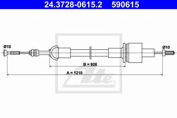 Ate 24.3728-0615.2 Clutch cable 24372806152