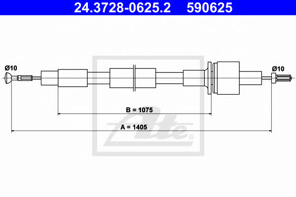 Ate 24.3728-0625.2 Clutch cable 24372806252