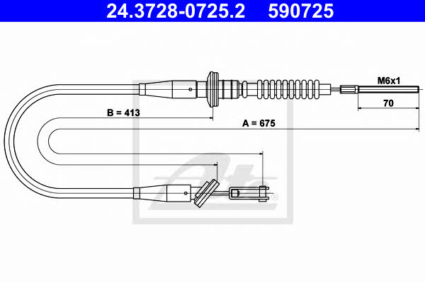 Ate 24.3728-0725.2 Clutch cable 24372807252