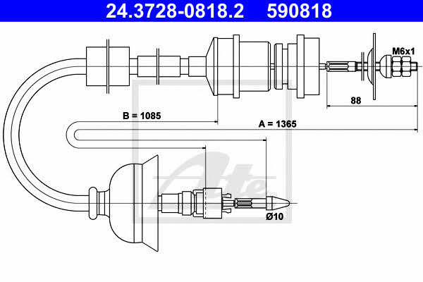 Ate 24.3728-0818.2 Clutch cable 24372808182