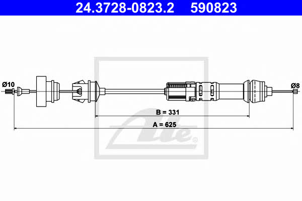 Ate 24.3728-0823.2 Clutch cable 24372808232