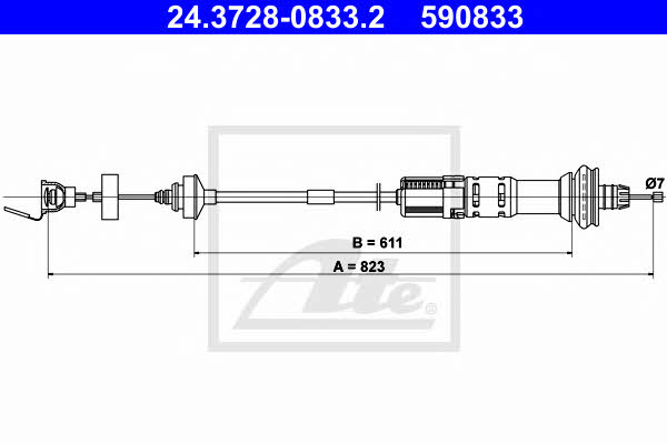 24372808332 Ate Clutch cable