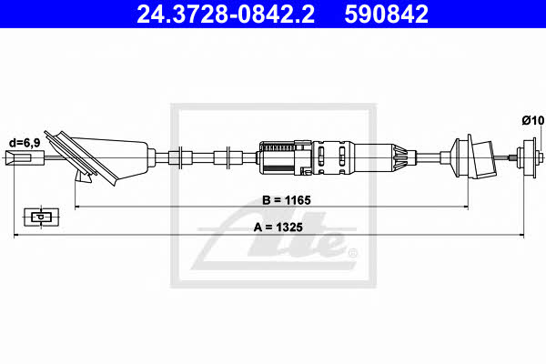 Clutch cable Peugeot 106: 24372808422 Ate Clutch cable