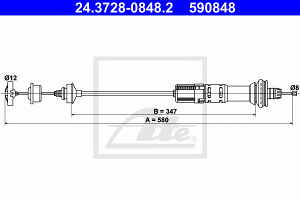 Ate 24.3728-0848.2 Clutch cable 24372808482