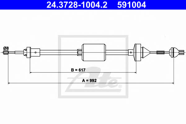 Ate 24.3728-1004.2 Clutch cable 24372810042