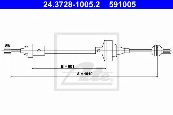 Ate 24.3728-1005.2 Clutch cable 24372810052