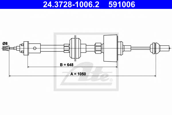 Ate 24.3728-1006.2 Clutch cable 24372810062