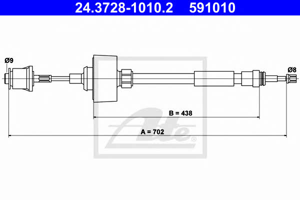 Ate 24.3728-1010.2 Clutch cable 24372810102