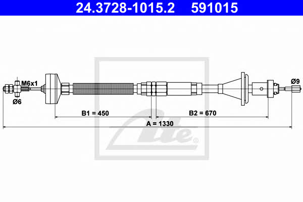 Ate 24.3728-1015.2 Clutch cable 24372810152