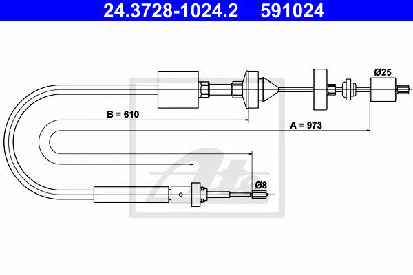Clutch cable Renault Megane: 24372810242 Ate Clutch cable