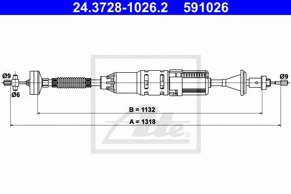 Ate 24.3728-1026.2 Clutch cable 24372810262