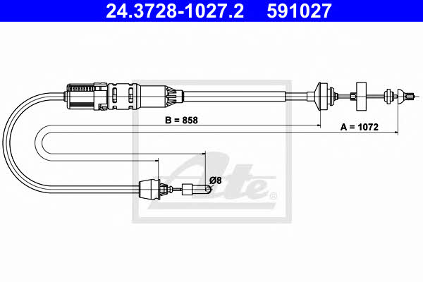Ate 24.3728-1027.2 Clutch cable 24372810272