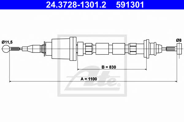 Ate 24.3728-1301.2 Clutch cable 24372813012