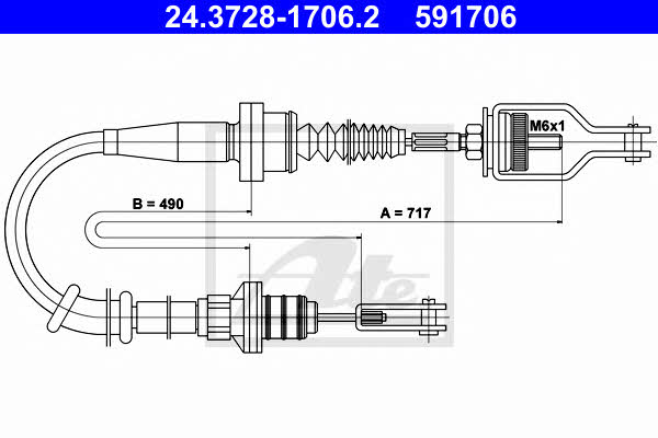Ate 24.3728-1706.2 Clutch cable 24372817062