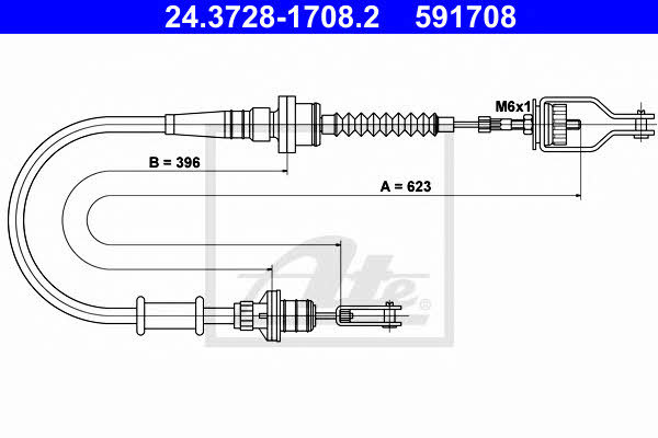Ate 24.3728-1708.2 Clutch cable 24372817082