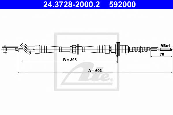 Ate 24.3728-2000.2 Clutch cable 24372820002