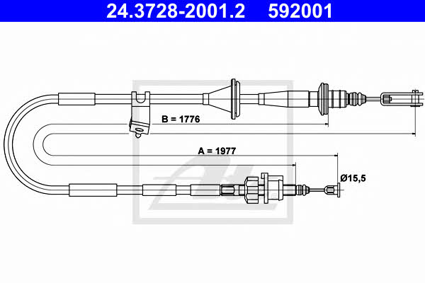 Ate 24.3728-2001.2 Clutch cable 24372820012