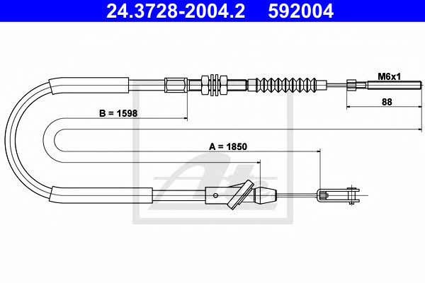 Ate 24.3728-2004.2 Clutch cable 24372820042