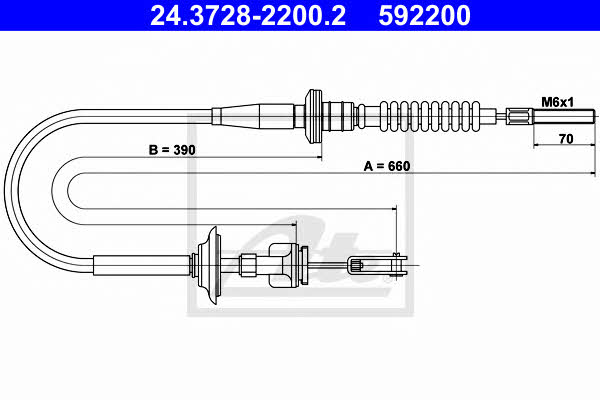 Ate 24.3728-2200.2 Clutch cable 24372822002