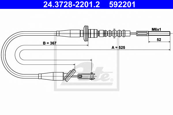 Ate 24.3728-2201.2 Clutch cable 24372822012