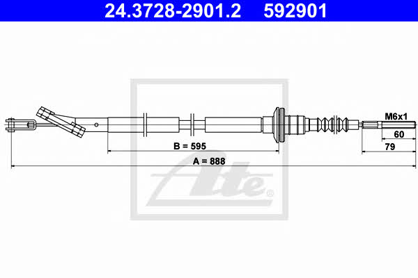 Ate 24.3728-2901.2 Clutch cable 24372829012