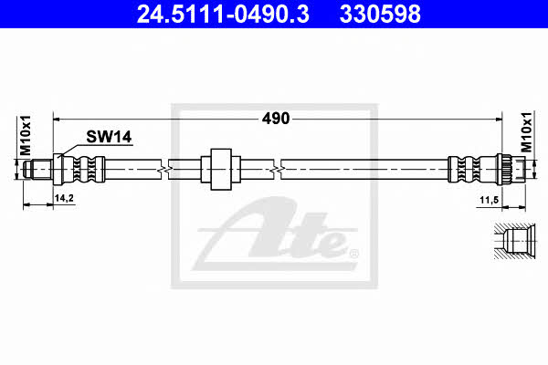 Ate 24.5111-0490.3 Brake Hose 24511104903 24511104903 Ate Brake Hose