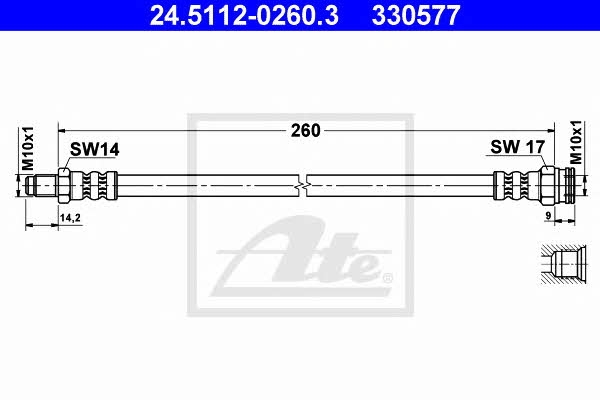 Ate 24.5112-0260.3 Brake Hose 24511202603